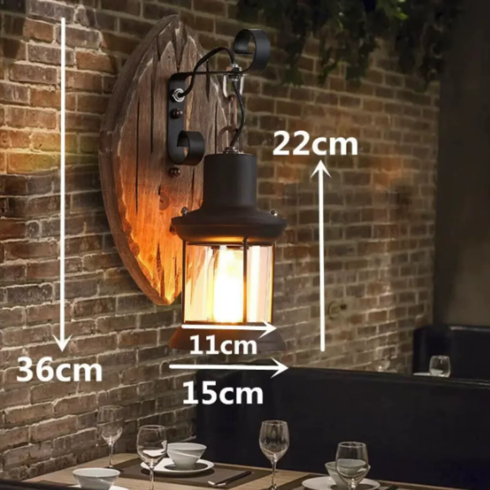 Applique murale industrielle en bois CANDLE