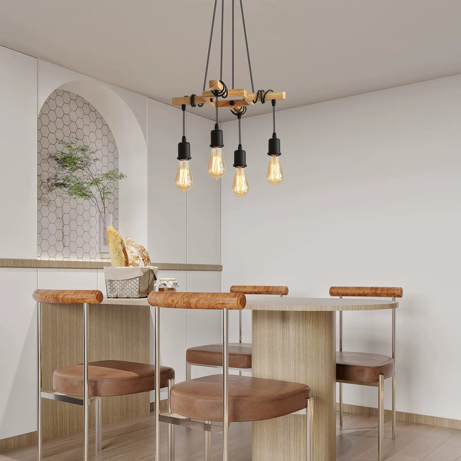 Suspension industrielle en bois FANA