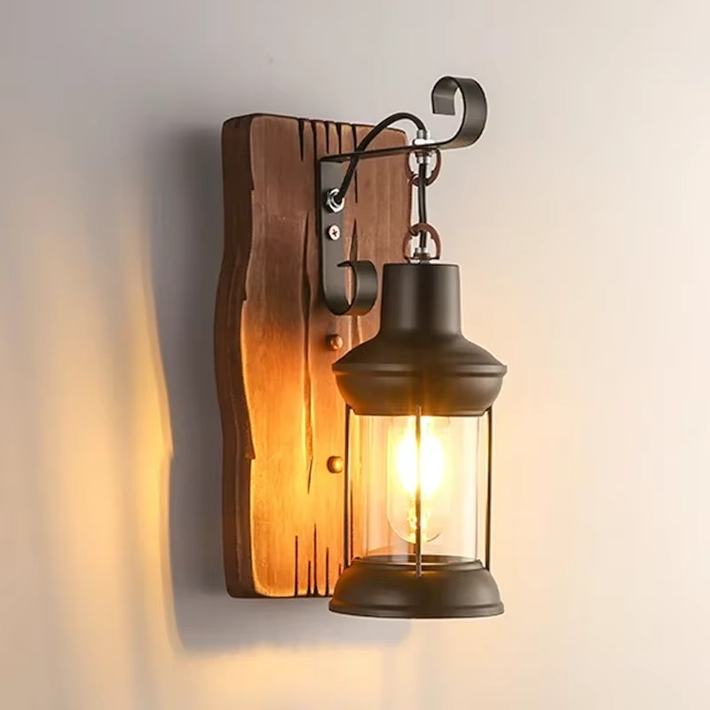 Applique murale industrielle en bois CANDLE