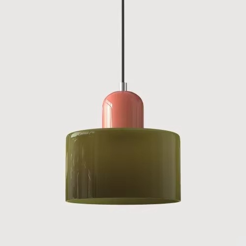 Suspension Scandinave en verre cylindrique