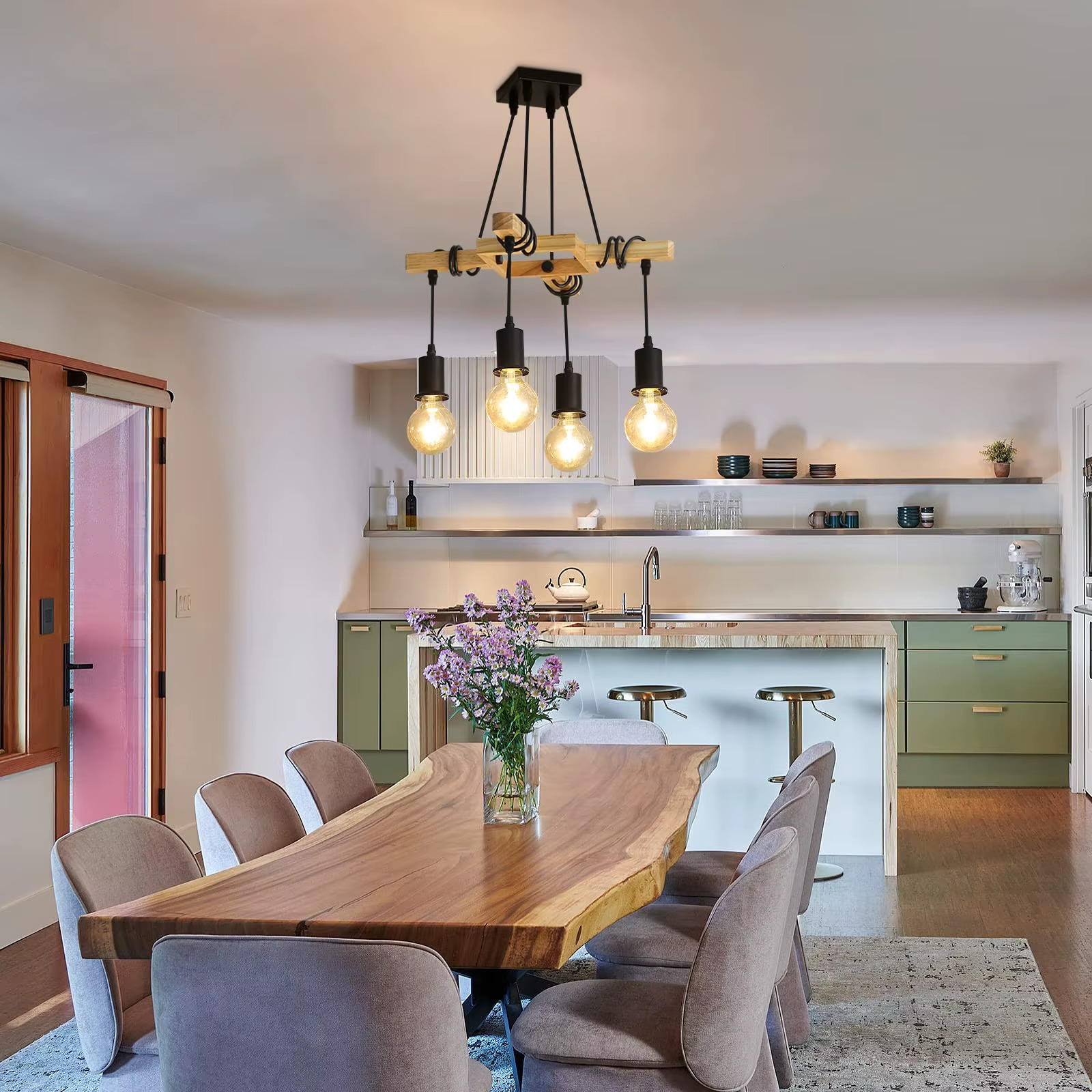 Suspension industrielle en bois FANA