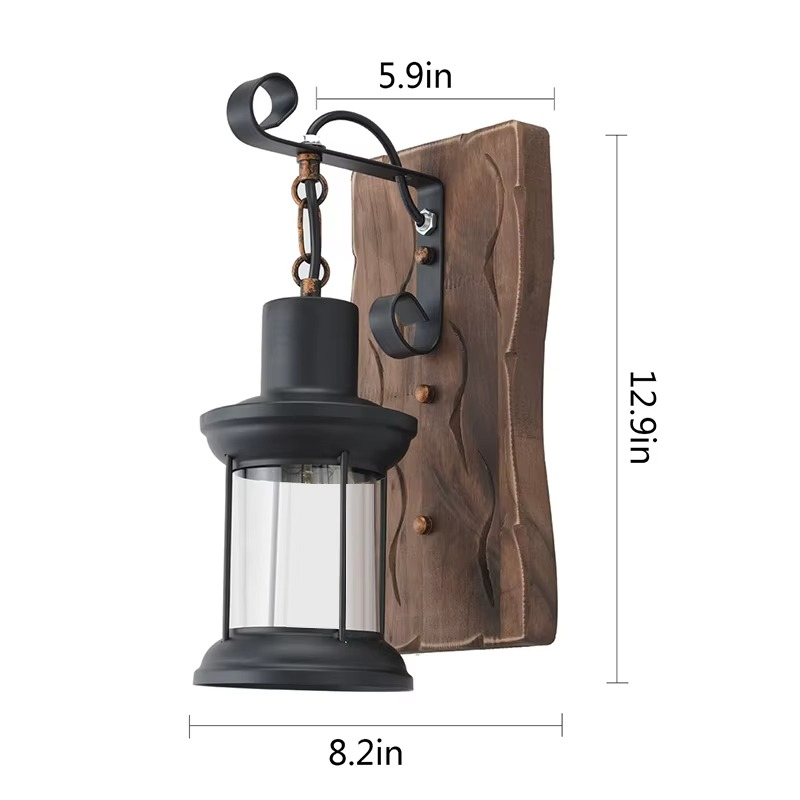 Applique murale industrielle en bois CANDLE