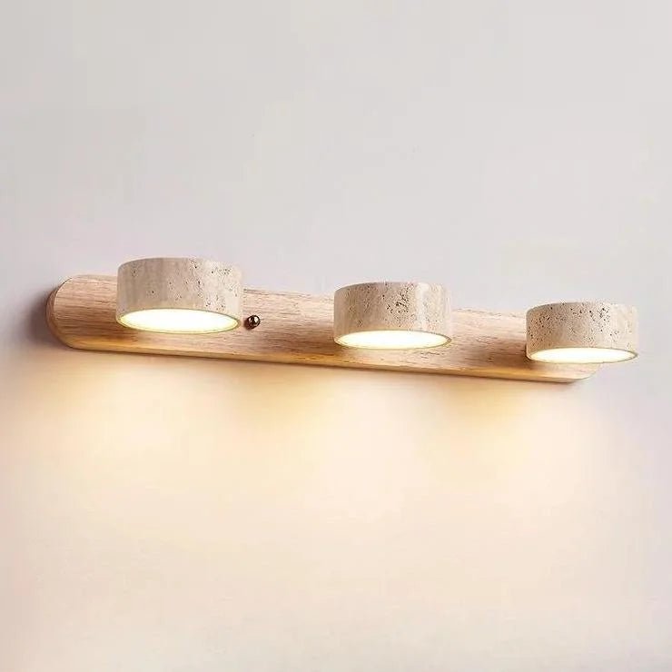 Applique murale articulée pour salle de bain en travertin et en bois NOLERA - product_type_Atelier Luisiano