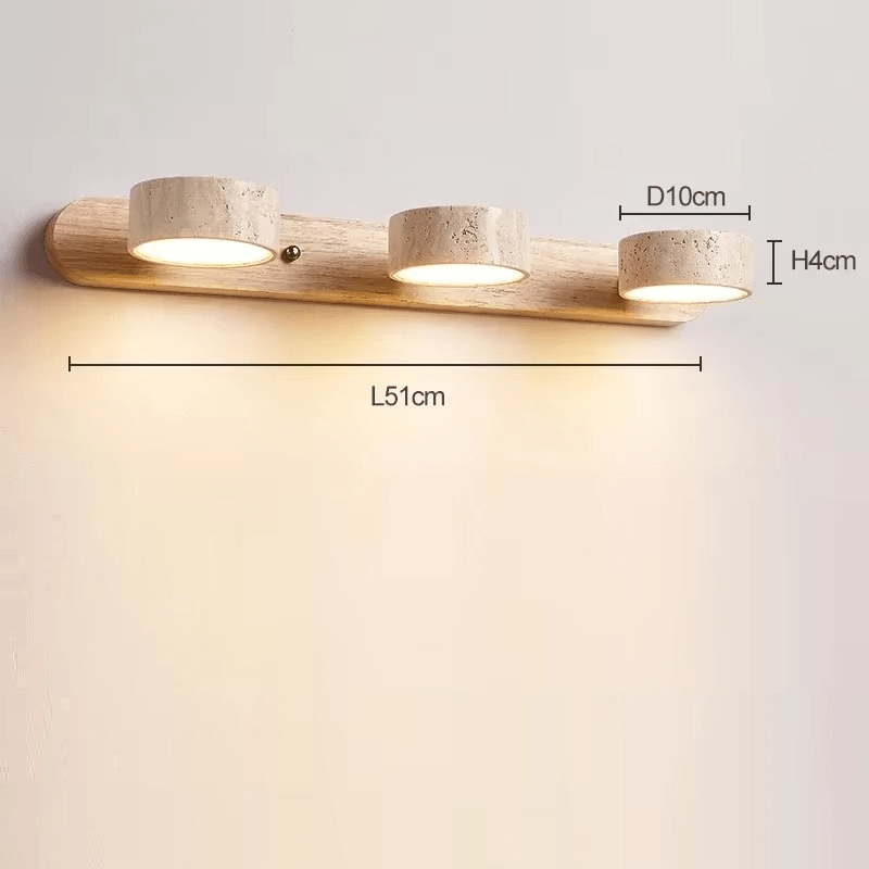 Applique murale articulée pour salle de bain en travertin et en bois NOLERA - product_type_Atelier Luisiano