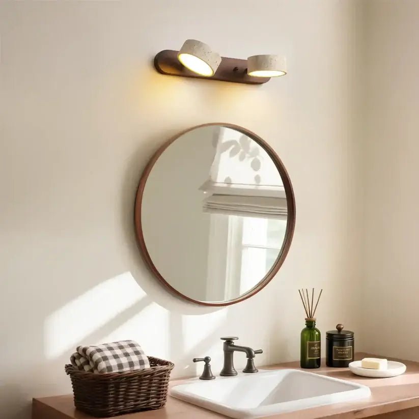 Applique murale articulée pour salle de bain en travertin et en bois NOLERA - product_type_Atelier Luisiano