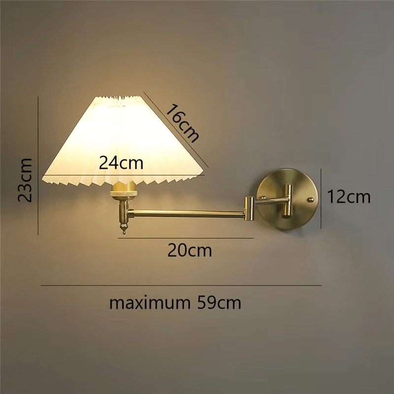 Applique murale de chevet avec bras articulé - Lampe murale de chevet orientable avec abat - jour en lin et corp en laiton │ GENA - product_type_Atelier Luisiano