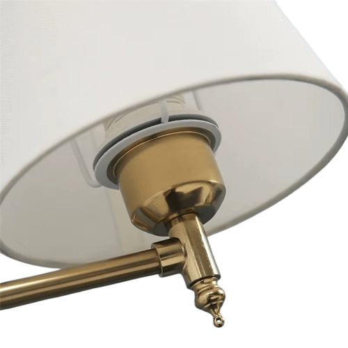 Applique murale de chevet avec bras articulé - Lampe murale de chevet orientable avec abat - jour en lin et corp en laiton │ GENA - product_type_Atelier Luisiano