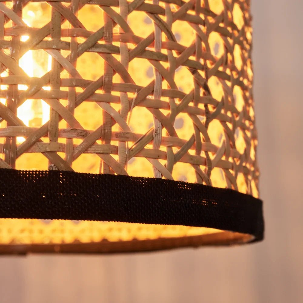 Applique murale en rotin noir vintage │ REDO - product_type_Floor lamp arc
