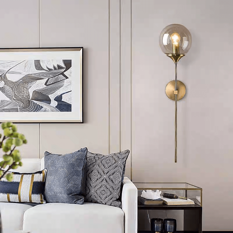 Applique murale scandinave minimaliste en laiton et en verre│ LUTA - product_type_Floor lamp arc