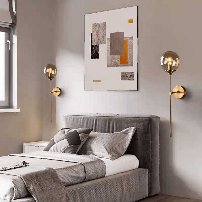 Applique murale scandinave minimaliste en laiton et en verre│ LUTA - product_type_Floor lamp arc
