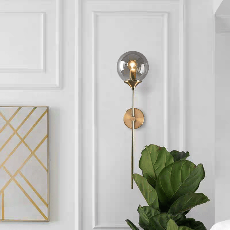 Applique murale scandinave minimaliste en laiton et en verre│ LUTA - product_type_Floor lamp arc