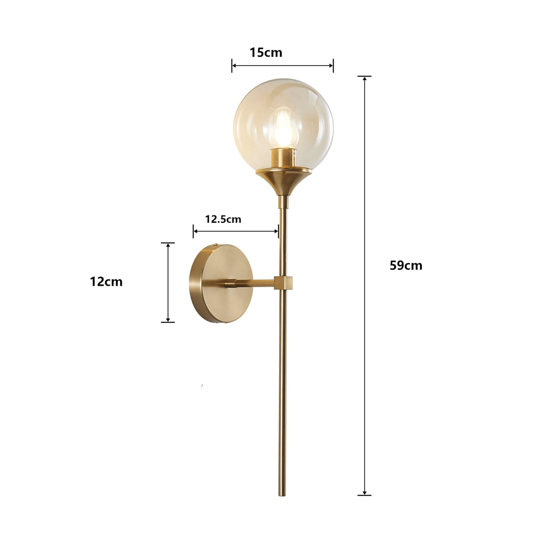 Applique murale scandinave minimaliste en laiton et en verre│ LUTA - product_type_Floor lamp arc