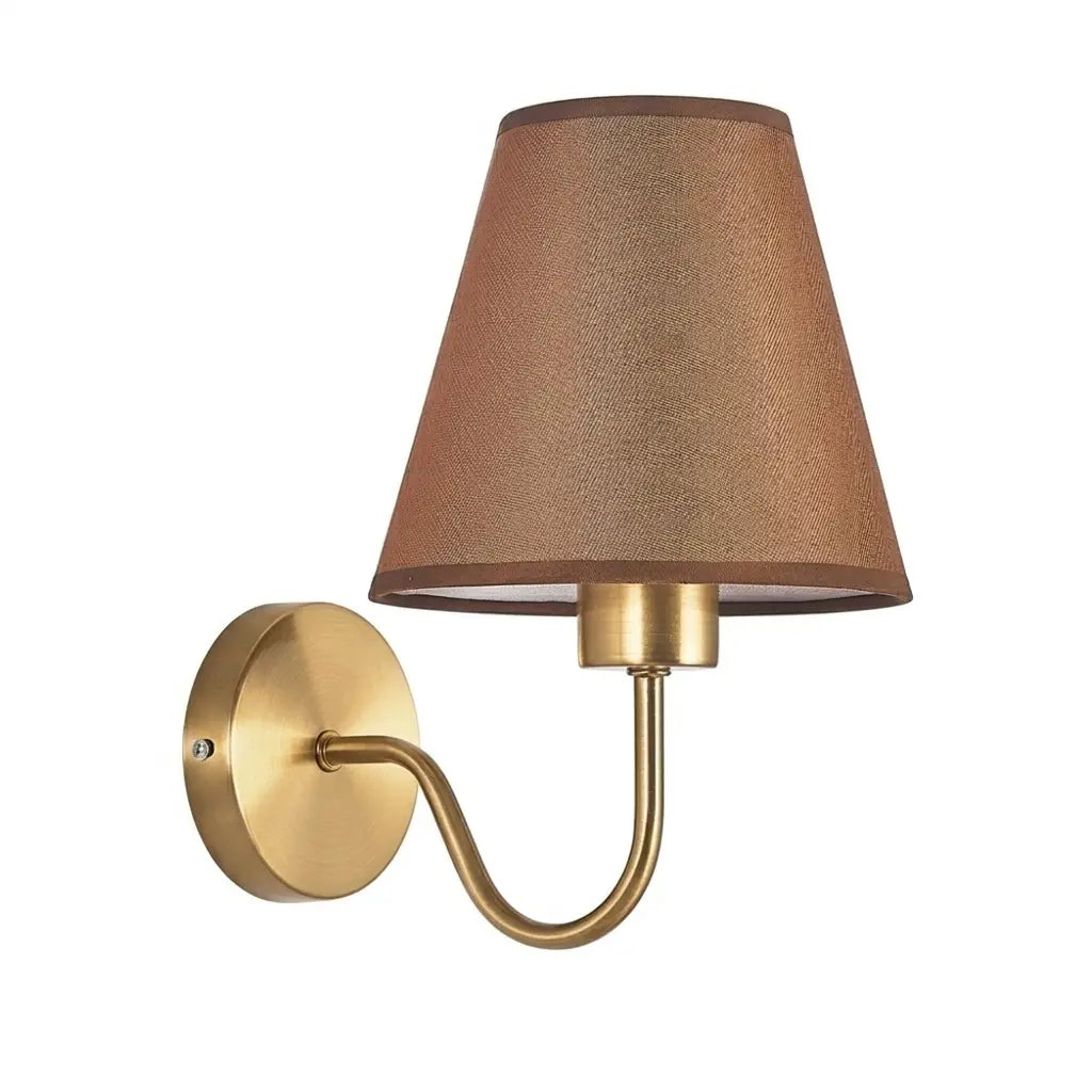 Applique murale de chevet- Lampe murale avec abat-jour en lin et corp en laiton │ ALDO