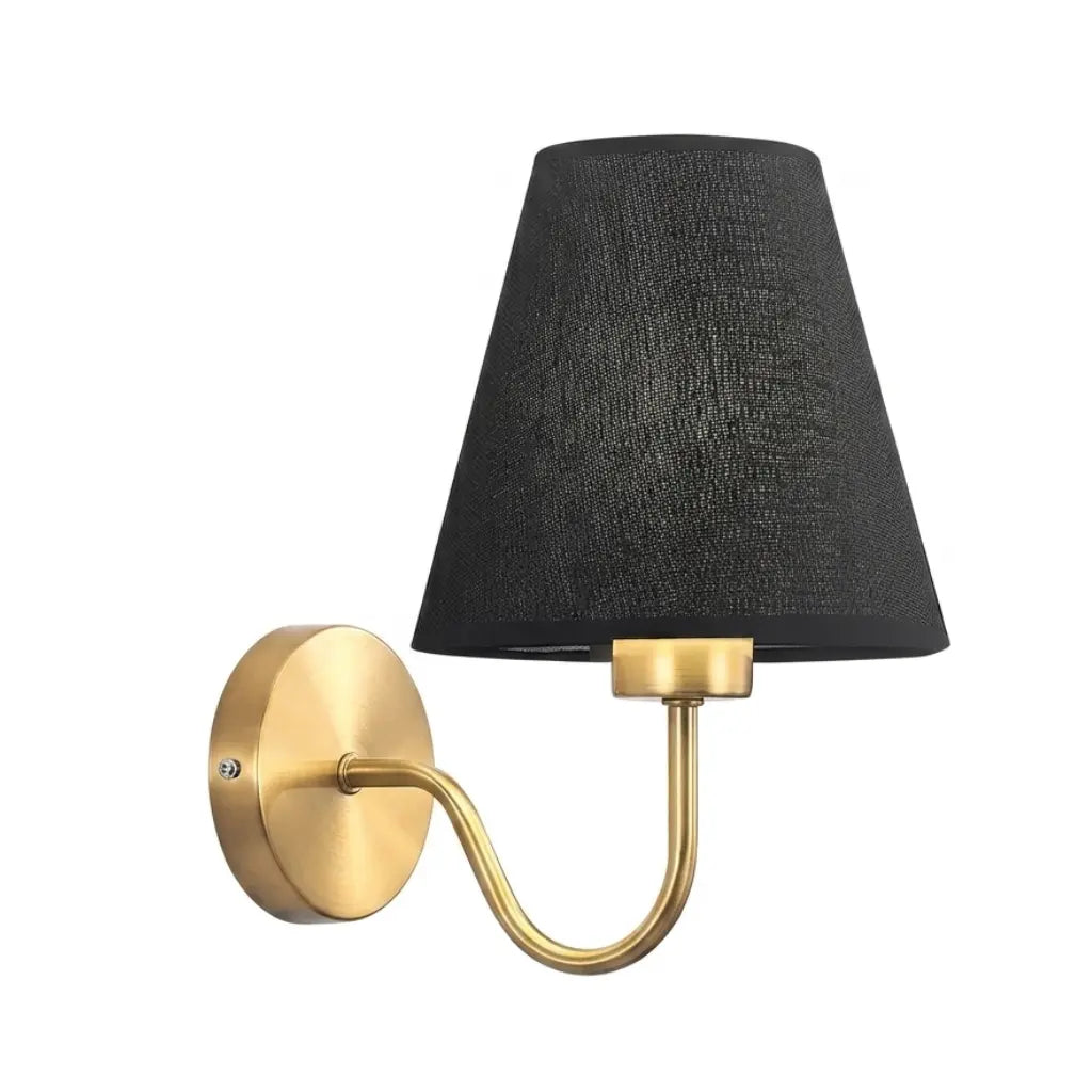 Applique murale de chevet- Lampe murale avec abat-jour en lin et corp en laiton │ ALDO