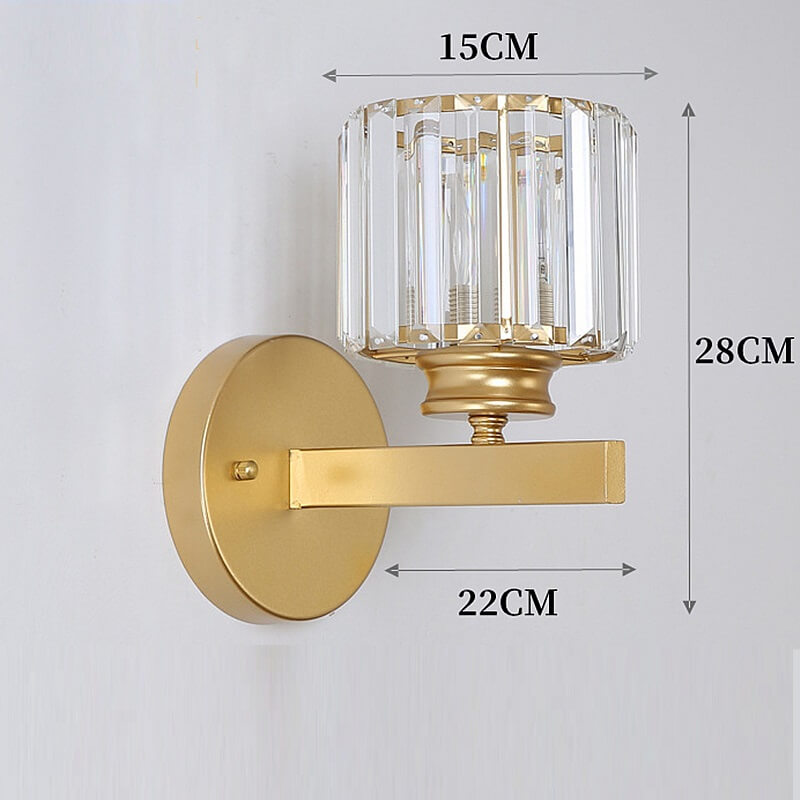 Applique murale doré vintage avec abat-jour en Crystal│ EMOXI