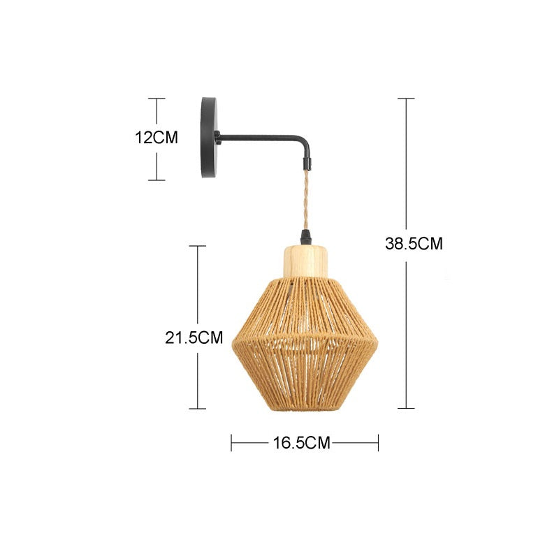 Applique murale en rotin suspendue vintage │ ILKOP