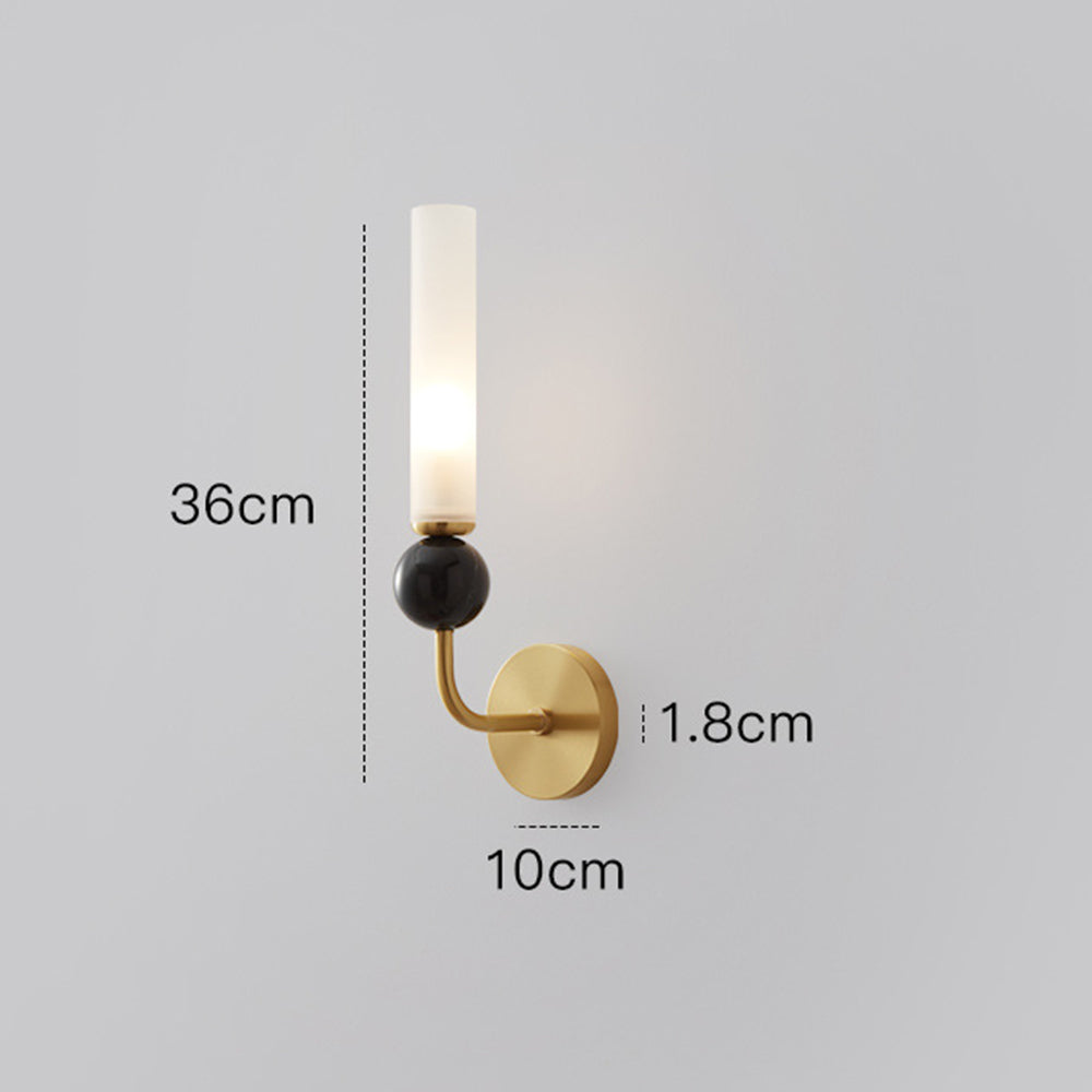 Applique murale LED dorée Vintage en laiton et marbre │ FLUTE