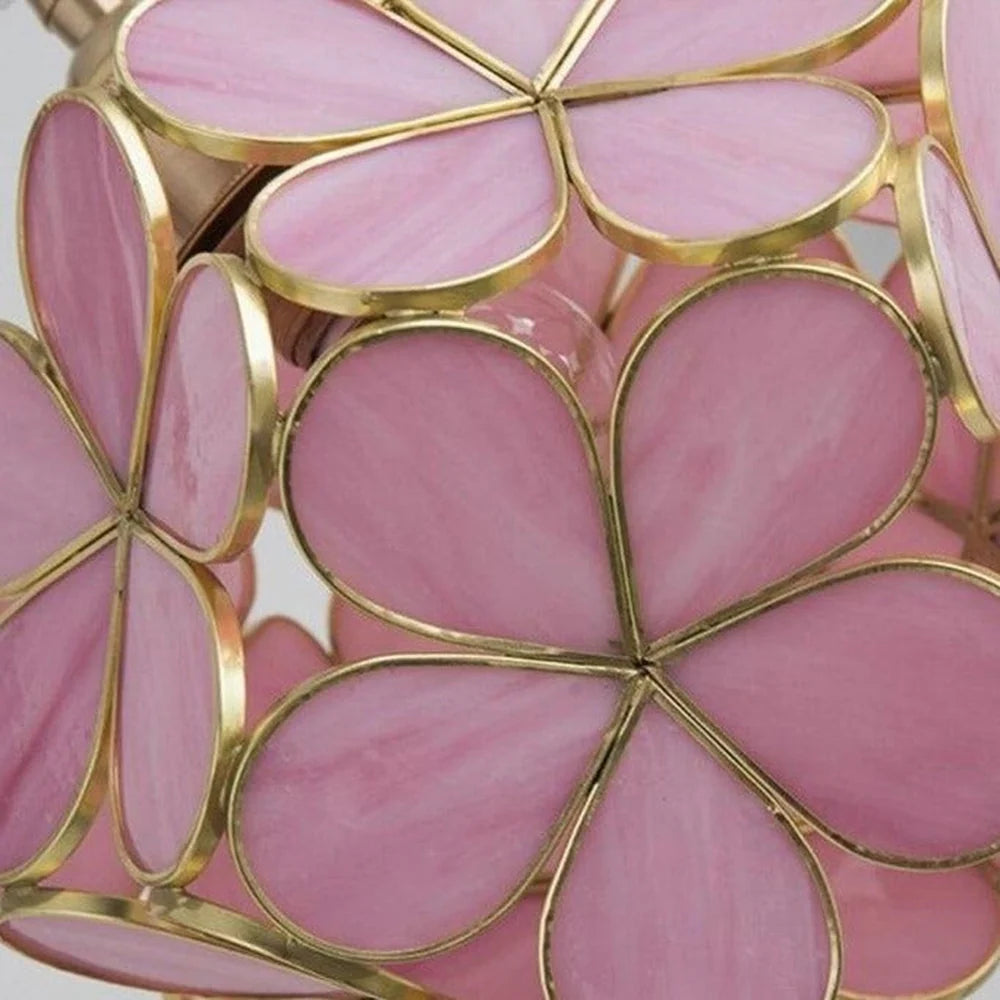 Suspension fleur en verre vintage TULI