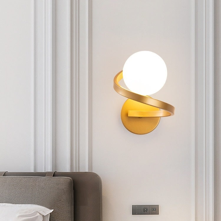 Applique murale LED moderne en métal et verre opale │ LOBAT