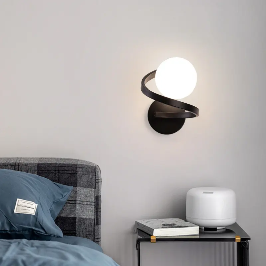 Applique murale LED moderne en métal et verre opale │ LOBAT