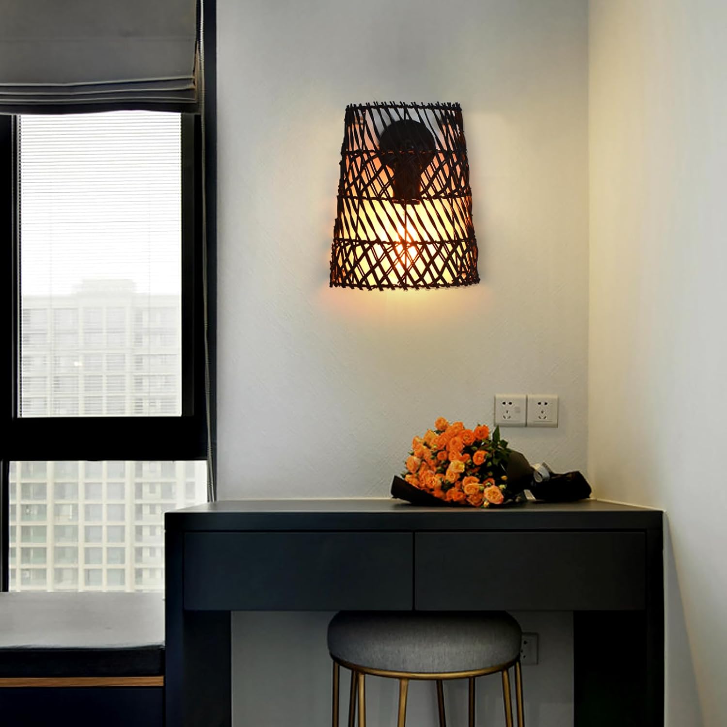 Applique murale en rotin style bohème │ SACADE