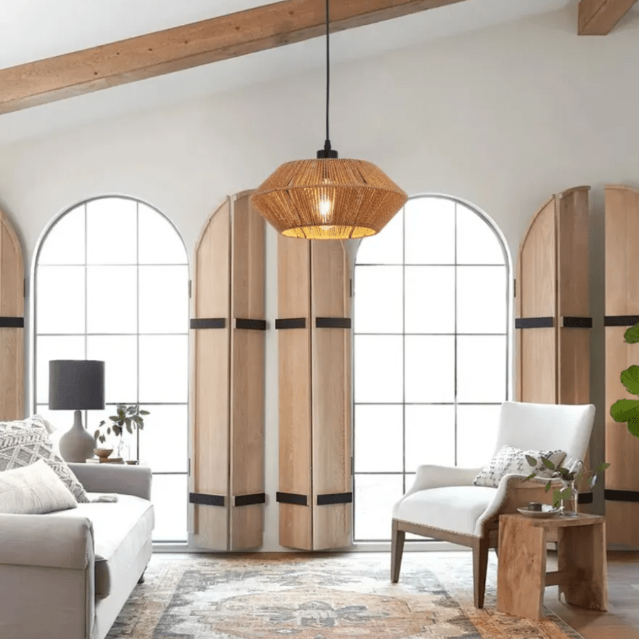 Suspension bohème en corde de cacao oriental FALETA - product_type_Floor lamp arc