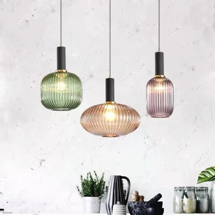 Suspension en verre nervurée YARVA - product_type_Floor lamp arc