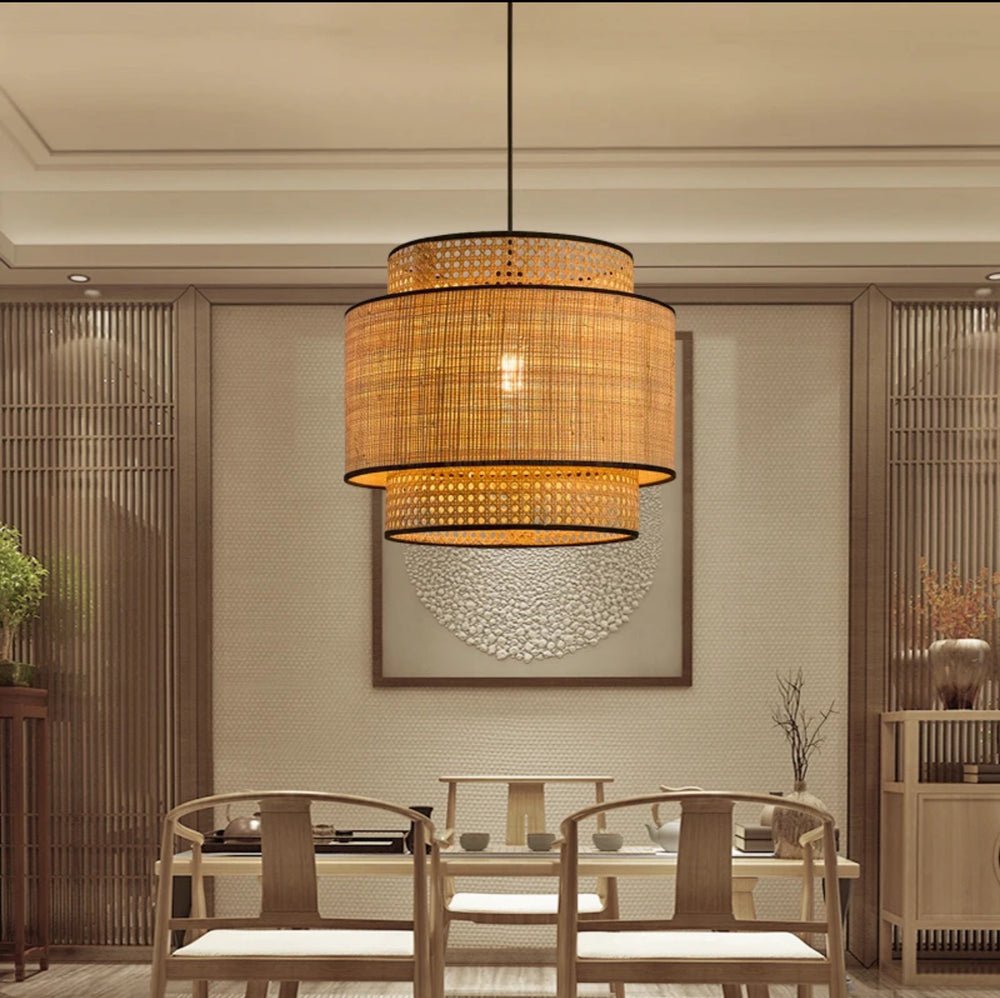 Suspension japonaise en rotin AKANO - product_type_Floor lamp arc