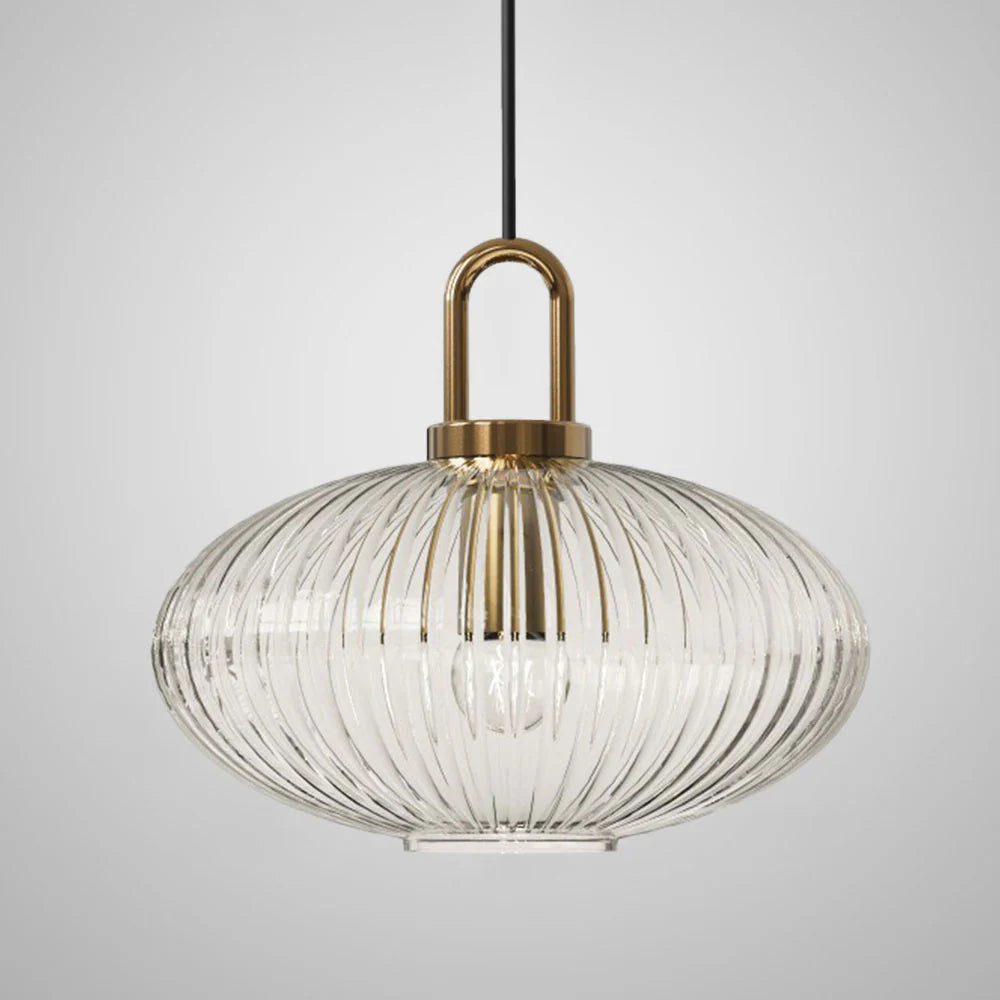 Suspension en verre strié vintage NARA