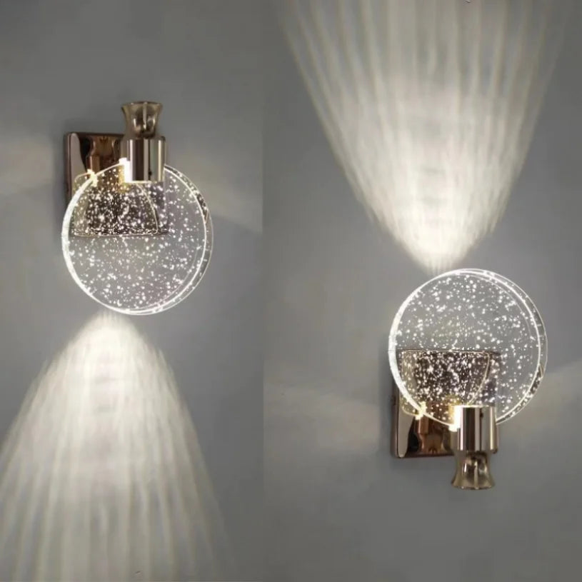 Applique murale LED au design moderne en acier et Crystal│ STRASS