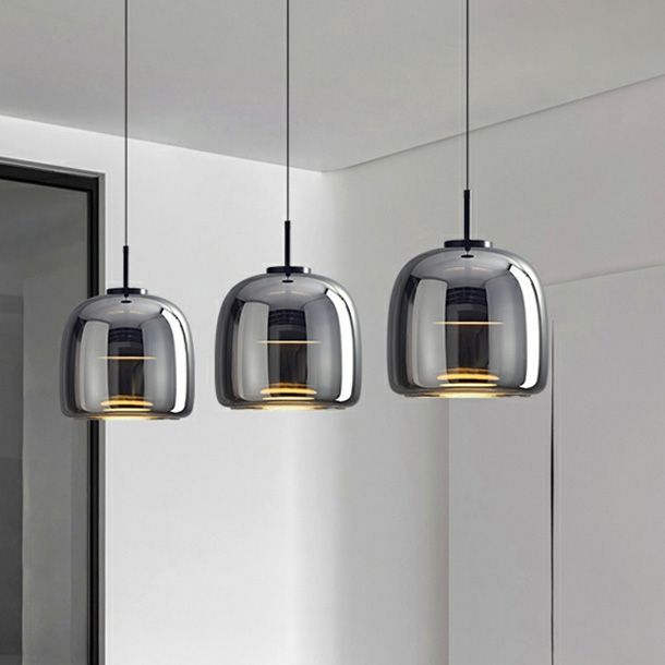 Suspension LED en verre fumé NOCA