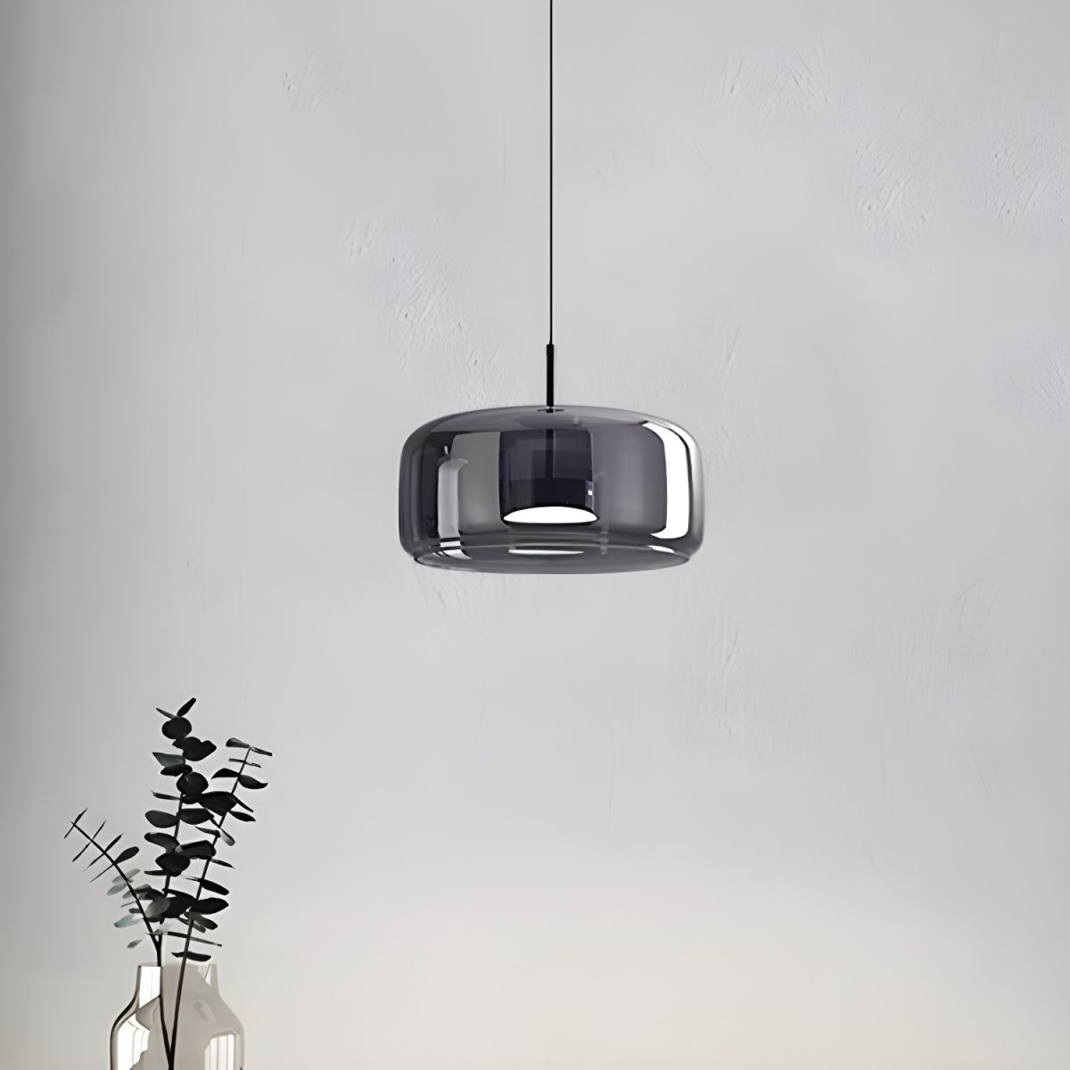 Suspension LED en verre fumé NOCA