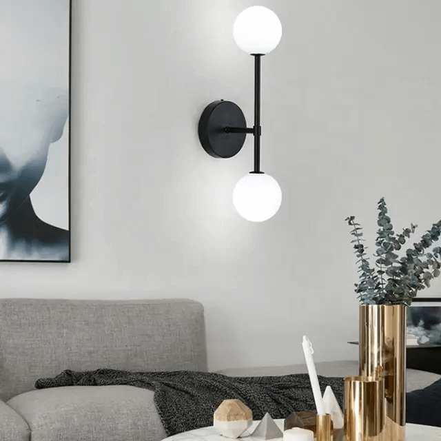 Applique murale LED vintage métallique avec abat-jour en verre │ SDUN