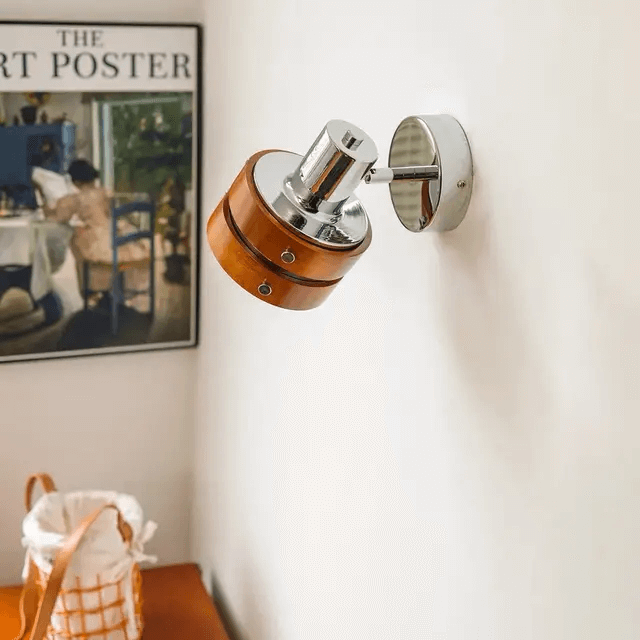 Applique murale LED design retro en acier et bois │ TASNO