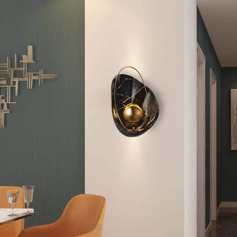 Applique murale LED en marbre au design scandinave│ PERLA