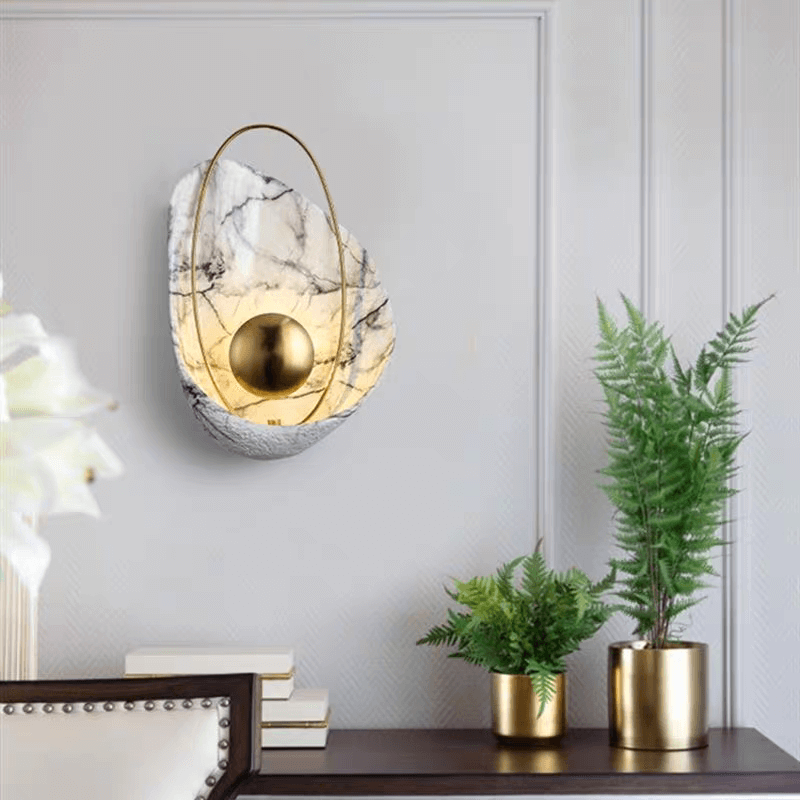 Applique murale LED en marbre au design scandinave│ PERLA