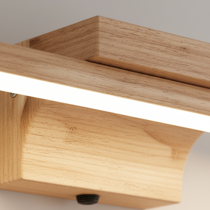 Applique murale LED salle de bain en bois avec interrupteur│ ARLAB