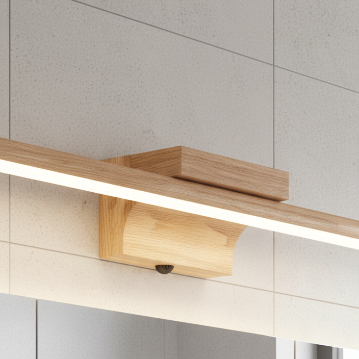 Applique murale LED salle de bain en bois avec interrupteur│ ARLAB