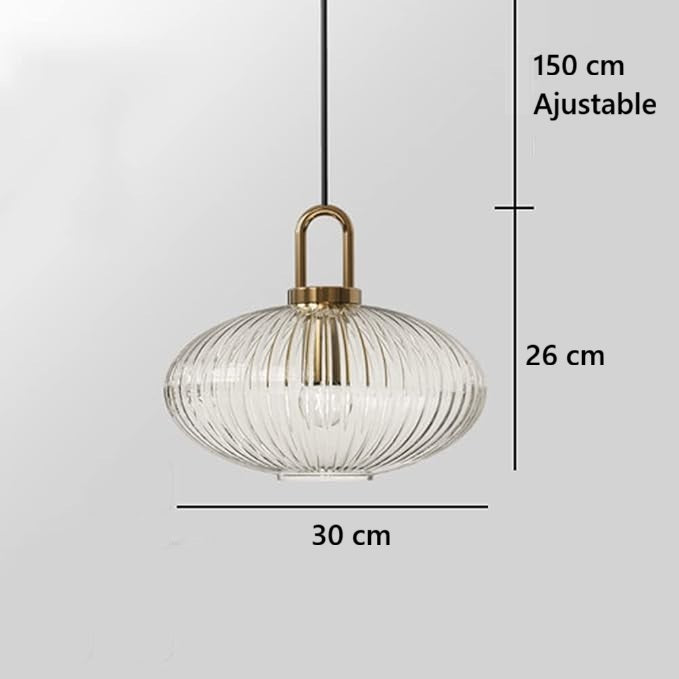 Suspension en verre strié vintage NARA