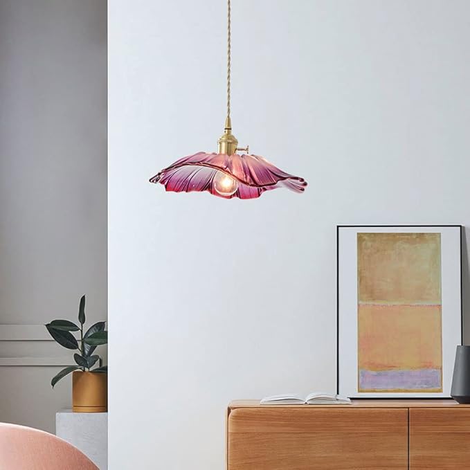 Suspension fleur en verre vintage ORKIDA