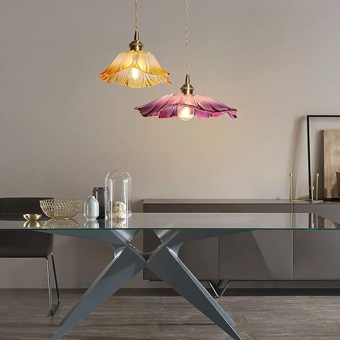 Suspension fleur en verre vintage ORKIDA