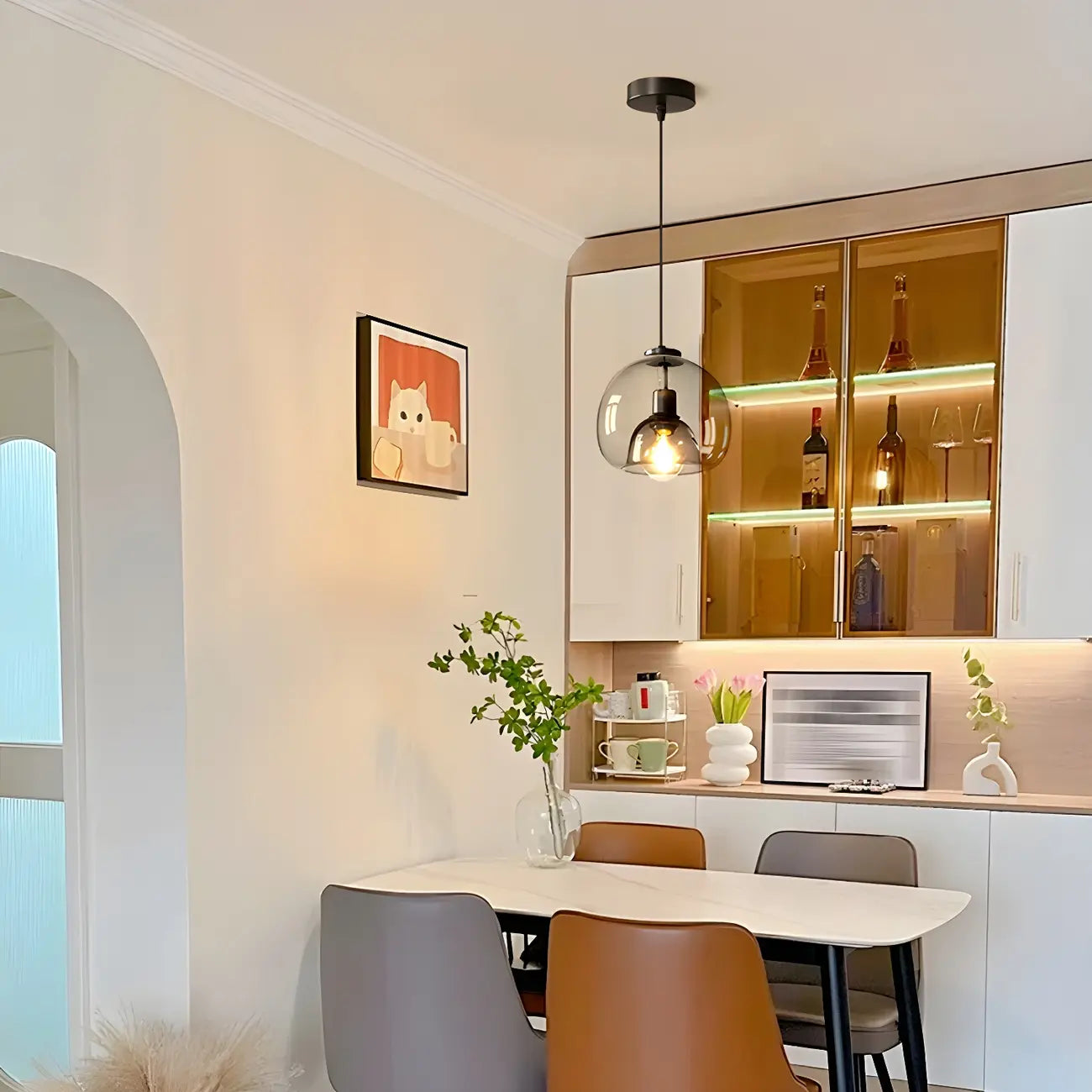 Suspension en verre fumé OPIA