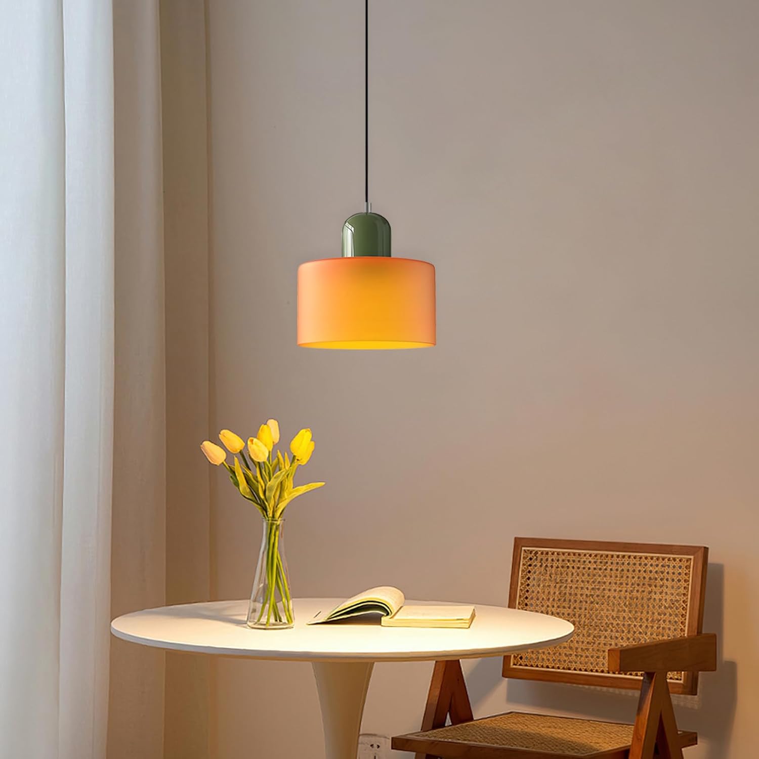 Suspension Scandinave en verre cylindrique