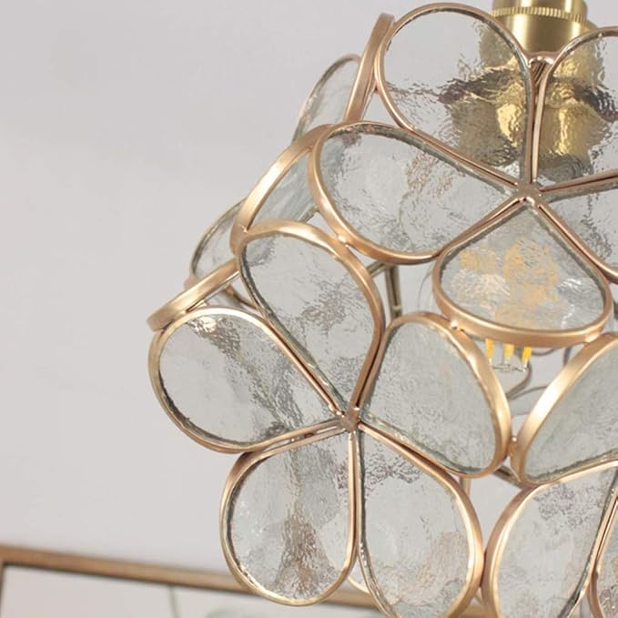 Suspension fleur en verre vintage TULI