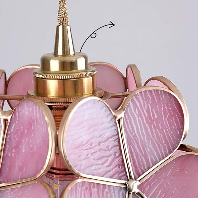 Suspension fleur en verre vintage TULI