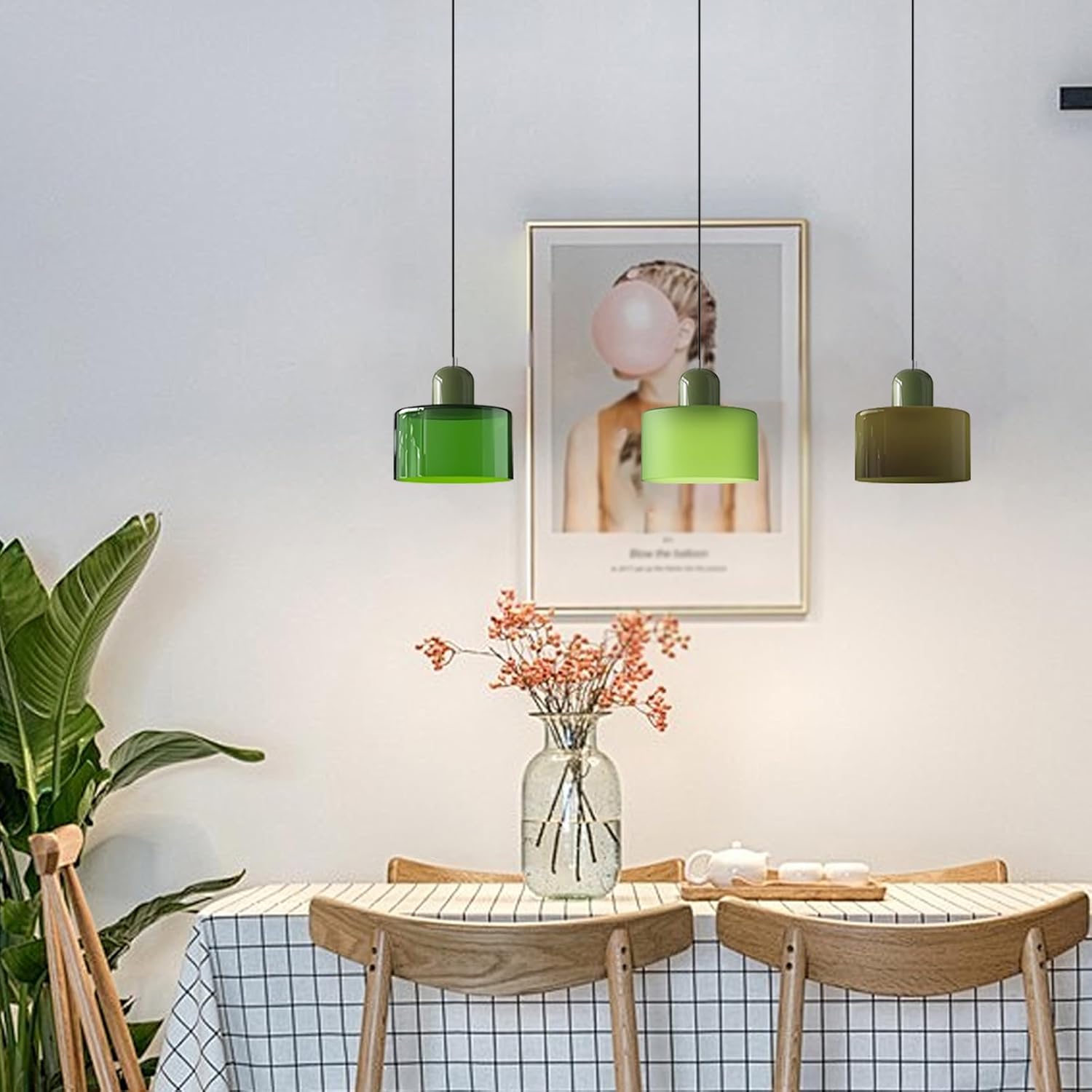 Suspension Scandinave en verre cylindrique