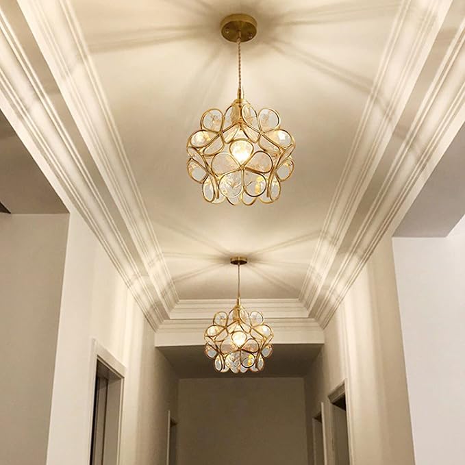 Suspension fleur en verre vintage TULI