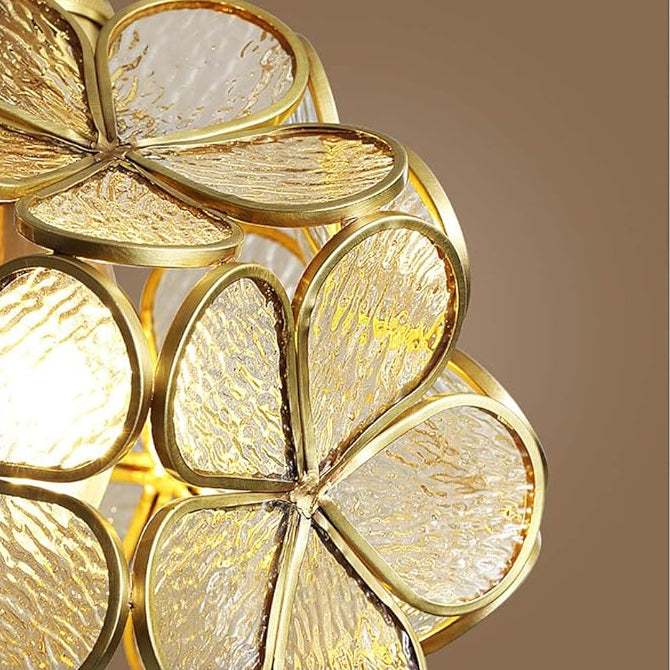 Suspension fleur en verre vintage TULI