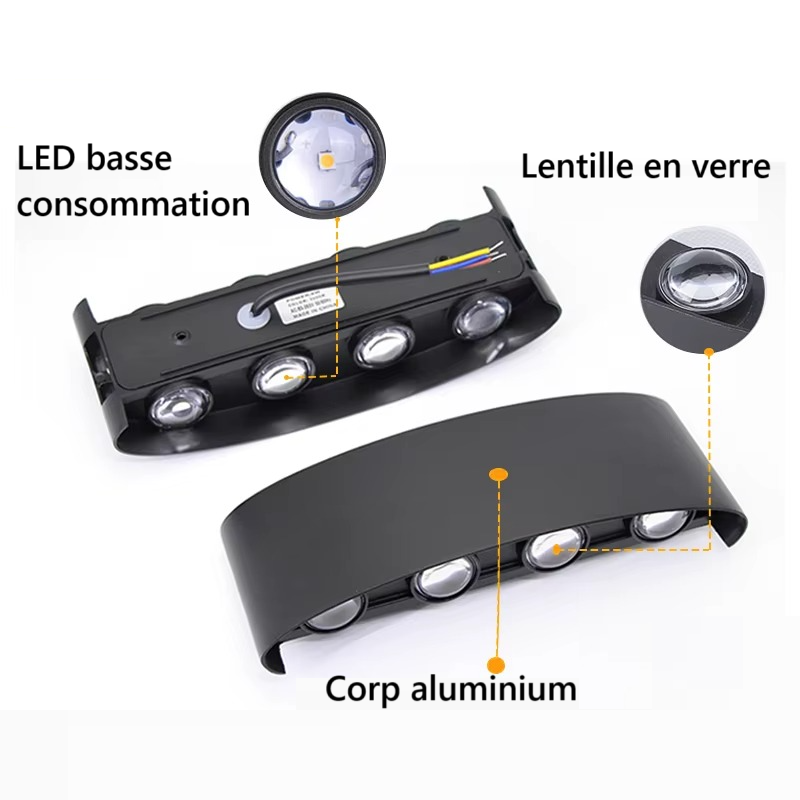 Applique murale LED extérieure étanche en aluminium │ RANDA
