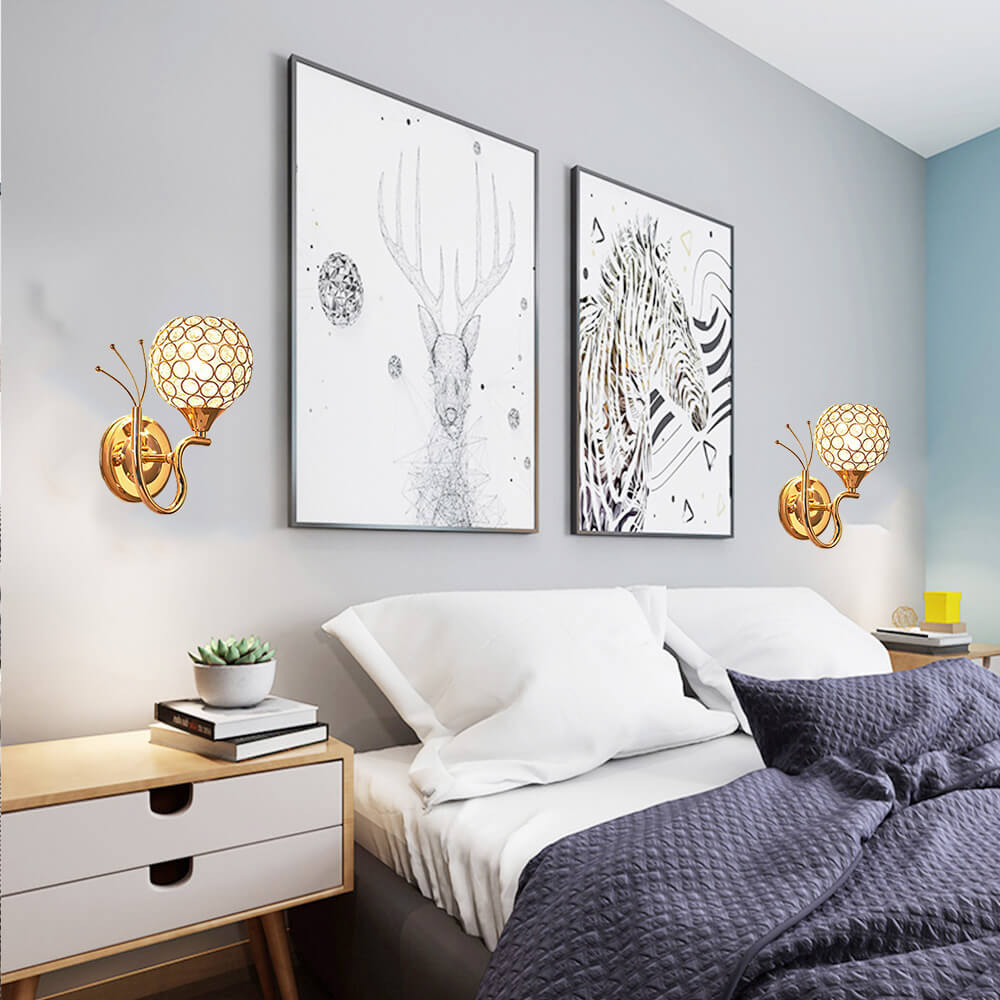 Applique murale au design vintage en acier et Crystal│ VARMA